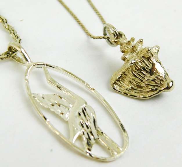 Sterling Silver Conch Shell & Pelican Necklaces