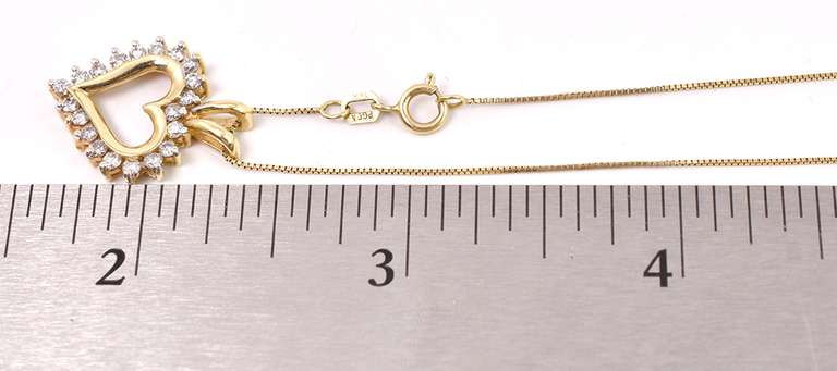 Dazzling Diamond Heart Pendant Necklace in 14K Yellow Gold