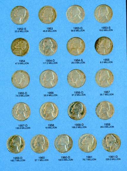 Set of Jefferson Nickels in Album