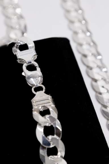 Sterling Silver 13mm Curb Chain 30 Inch