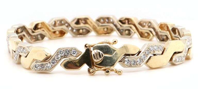 1.25ctw Diamond Zigzag S Link Bracelet in 18KT