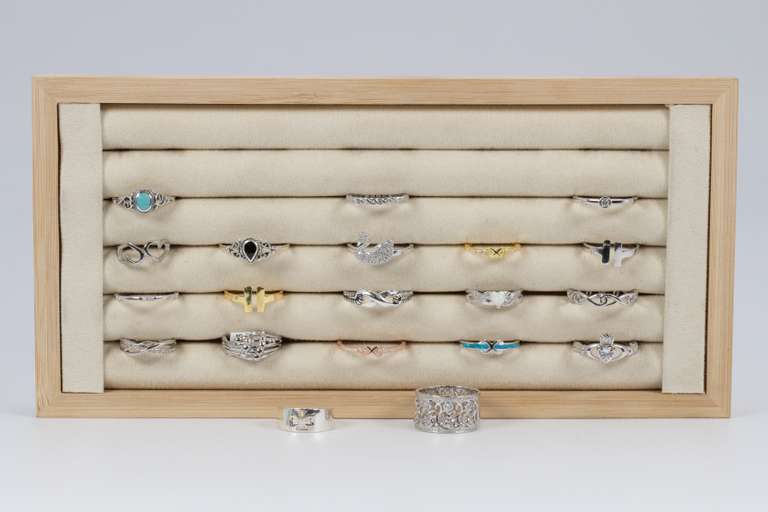 .925 Sterling Silver Curated Ring Set Lot of 20 Rings