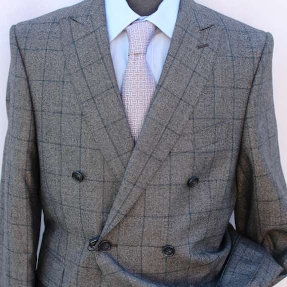 Stylish Double Breasted Flannel Comfort Fit Suit, Made in Italy