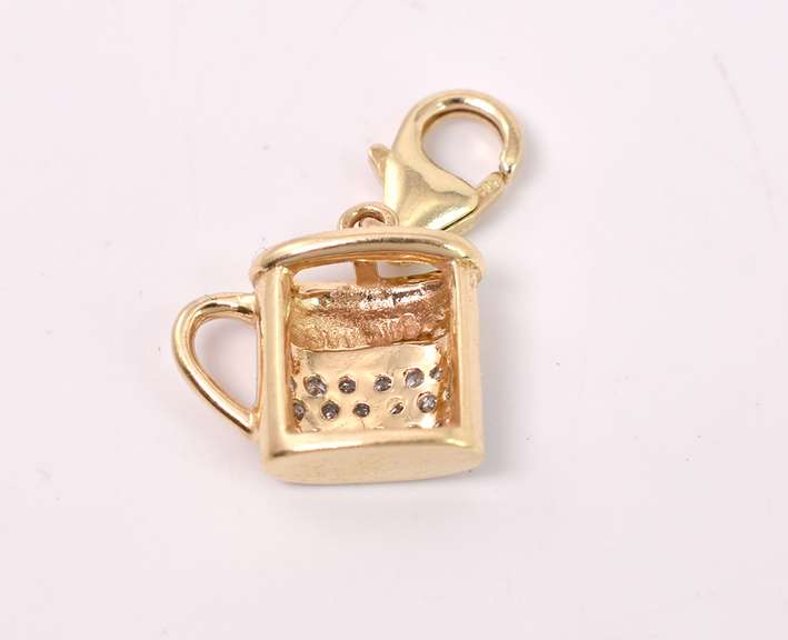 Precious "BABY" Cup Diamond Charm in 14K Yellow Gold