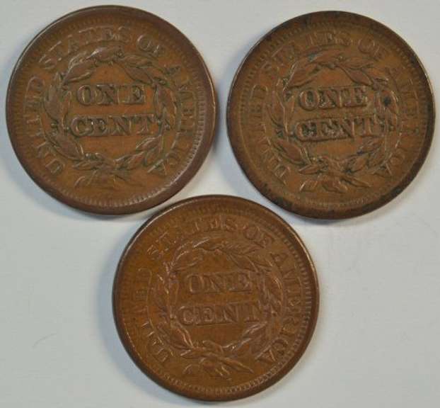 2 1851 & 1856 Braided Hair Large Cents in high grades