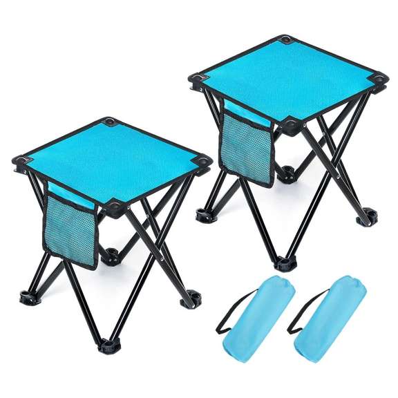 2 Pcs Folding Chairs Fishing Stool with Carry Bag