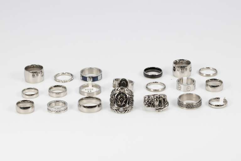 Stainless Steel Curated Ring Set Lot of 20 Rings