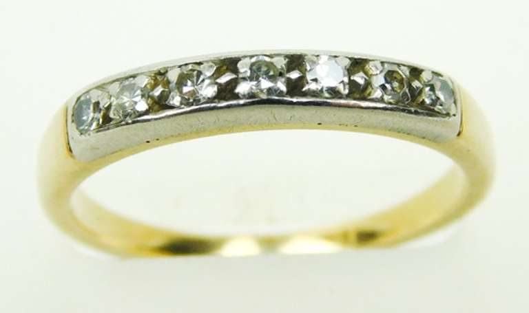 Antique 14K Diamond Band, Size 6.5