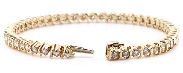 4.00ctw Round Diamond S Link Style Bracelet in 14K