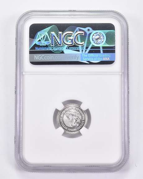 MS69 2002 Mo Mexico 1/20 Silver Onza - Graded NGC