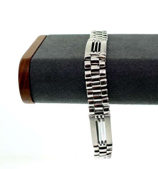 14kt White Gold Rolex Style Band Bracelet
