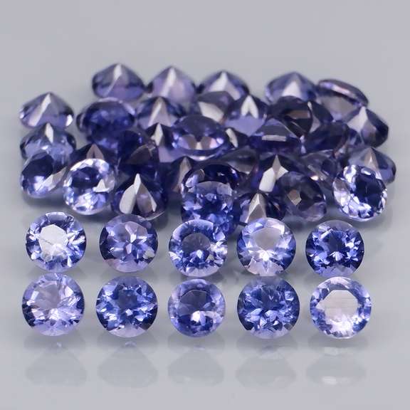 Excellent 4.57ct very best blue violet hue Iolite set
