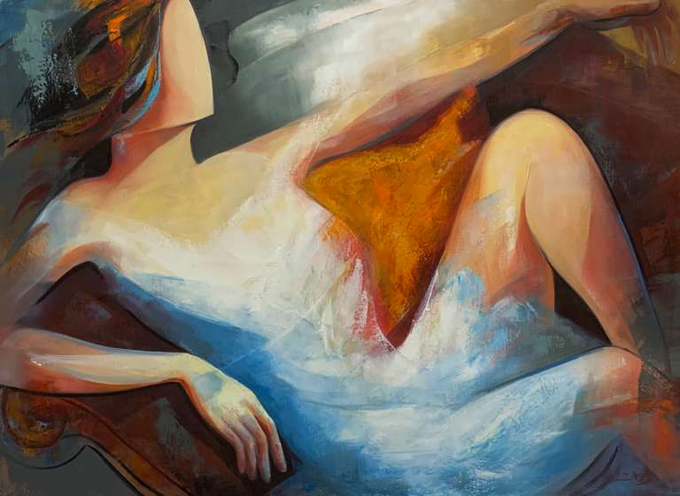 Sussan Afrasiabian Original Oil on Canvas "At Peace"