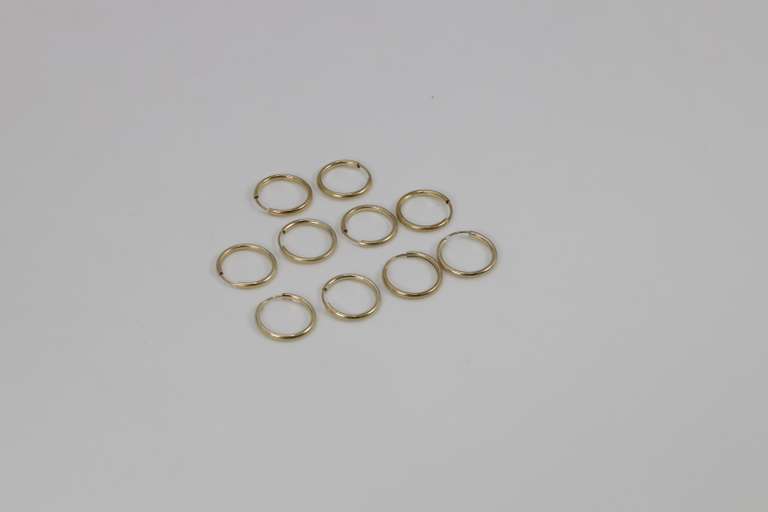10k Yellow Gold Endless Hoop Earrings Lot of 5 Pairs 12.5mm