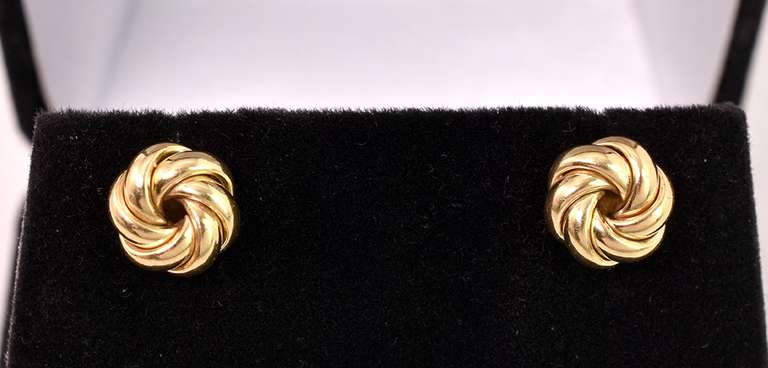 Stunning Knot Stud Earrings in 14K Yellow Gold