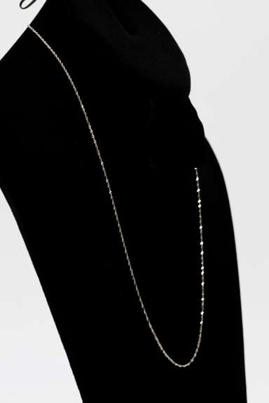 14k White Gold Solid Singapore Chain Rope Twisted Curb Link 1.4mm Necklace 22"