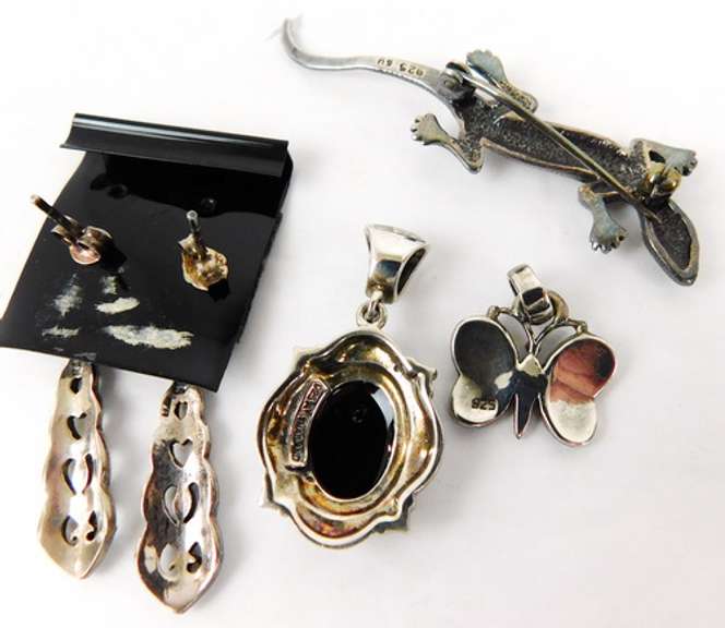 Collection of Sterling Marcasite Jewelry