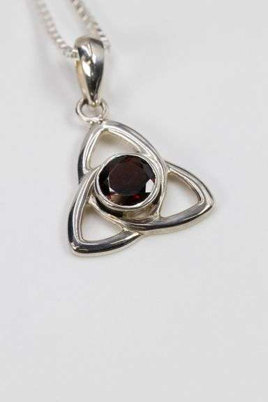 Sterling Silver Garnet Pendant