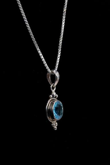 Sterling Silver Blue Topaz Pendant