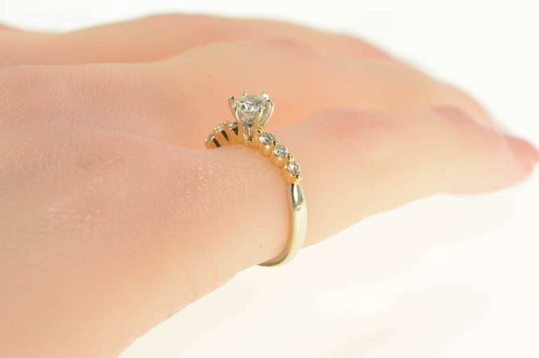 14K Yellow Gold 0.65 Ctw Classic Diamond Engagement Ring