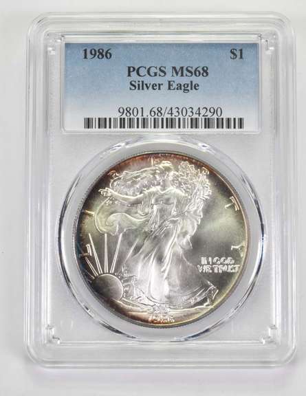 MS68 1986 American Silver Eagle - Graded PCGS