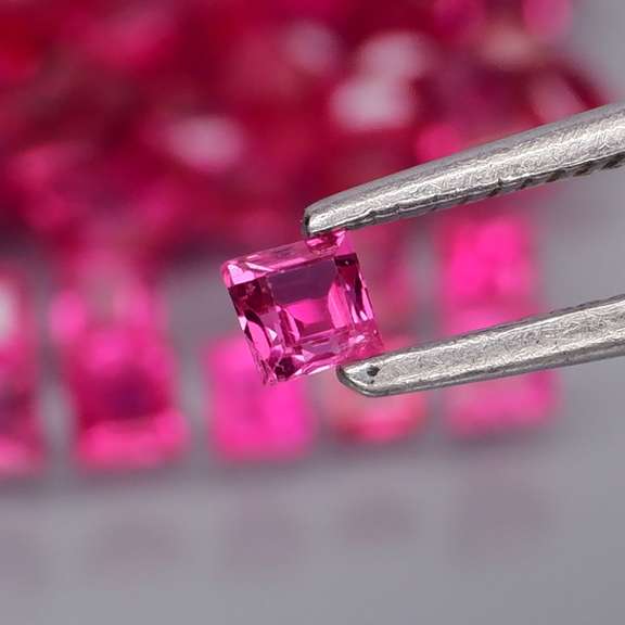 Premium 3.41ct 70 piece princess cut Ruby set