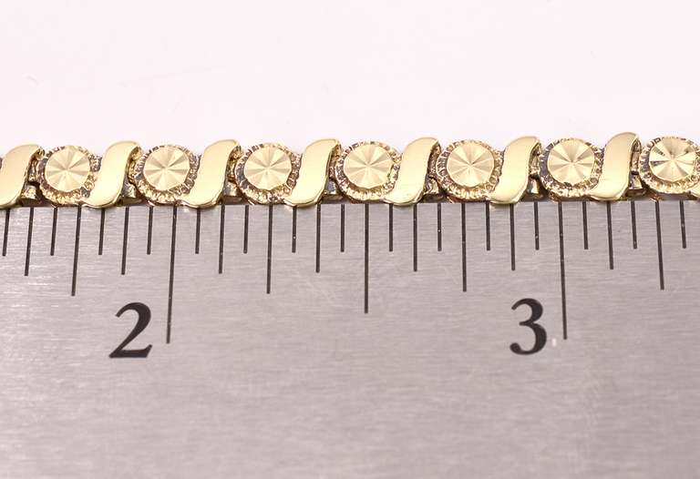 Creative Tennis style Bracelet in 14K Yellow Gold