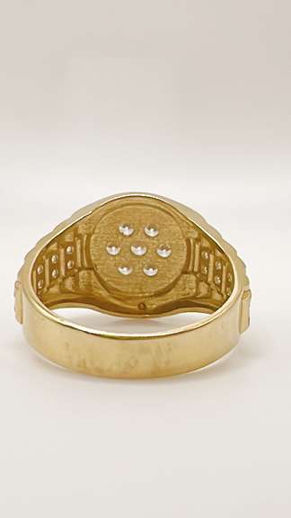 Men's 14kt Solid Yellow Gold & CZ Ring