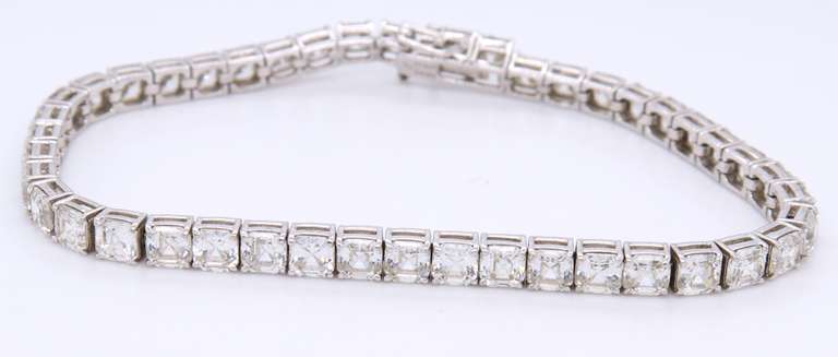 Vintage 925 Sterling Silver Princess Cut Cubic Zirconia Tennis Bracelet