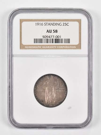 AU58 1916 Standing Liberty Quarter - Graded NGC