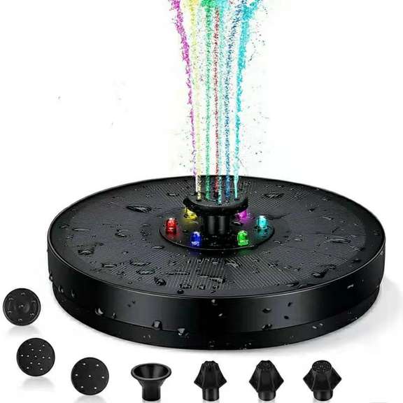 Fountain With Colorful Lights LED Color Solar