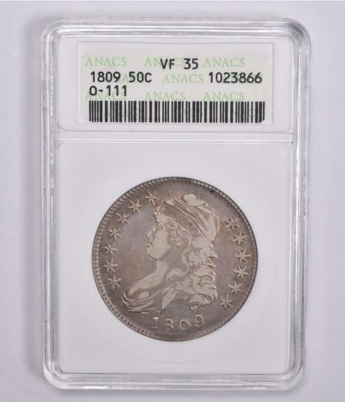 VF35 1809 Capped Bust Half Dollar O-111 ANACS