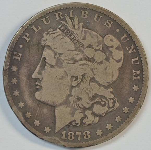 Scarce 1878-CC Morgan Silver Dollar. Key date