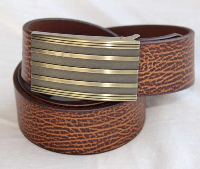 Casual Leather Belt 1 1/2 Inch Wide, Made In Italy