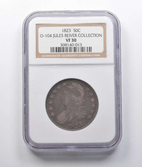 VF30 1823 Capped Bust Half Dollar O-104 Jules Reiver Collection NGC