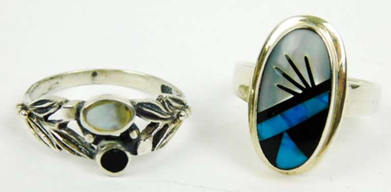 2 Sterling Gemstone Rings