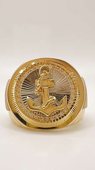 Men's 14kt Solid Yellow Gold & CZ Ring