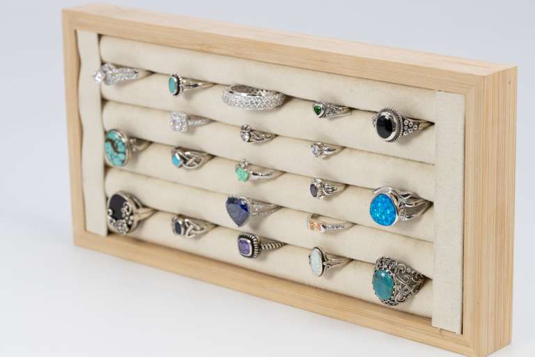 Sterling Silver Ring Assortment Various Sizes & Styles (20 Ring Lot)