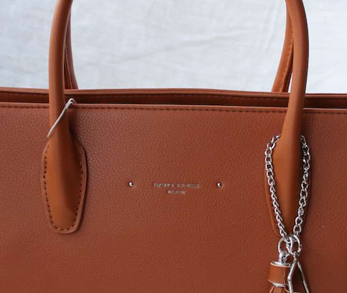 Stylish Large Designer Style Leather Bag by David Jones, Paris