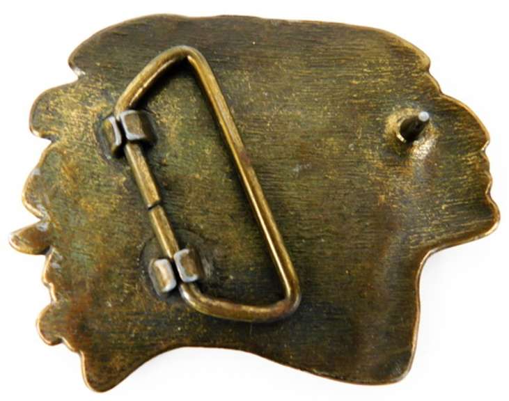 Indian Chief Brass Belt Buckle
