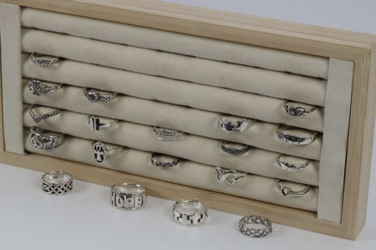 Sterling Silver Curated Ring Assortment Various Sizes & Styles (20 Ring Lot)