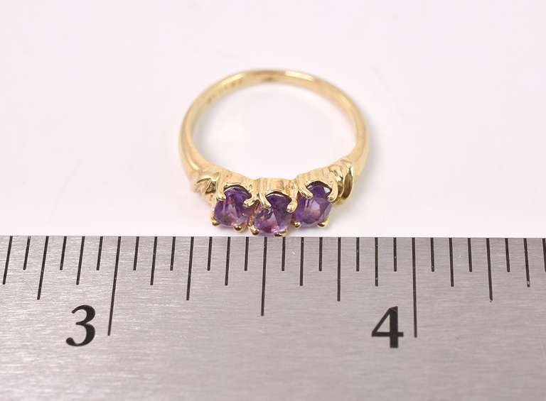 Petite Amethyst Ring in 14K Yellow Gold