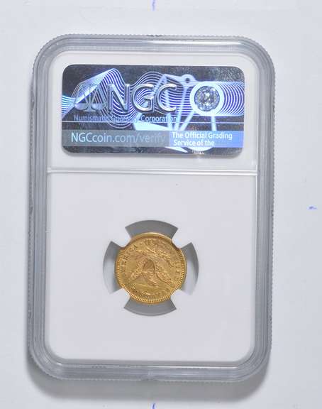 AU58 1861 $2.50 Liberty Head Gold Quarter Eagle - Type 1 - Graded NGC