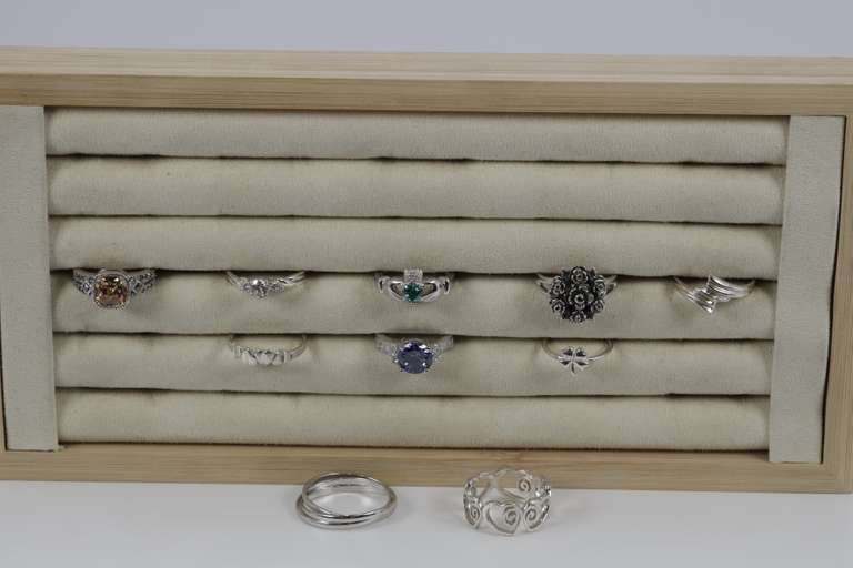 Sterling Silver Curated Ring Assortment Various Sizes & Styles (10 Ring Lot)