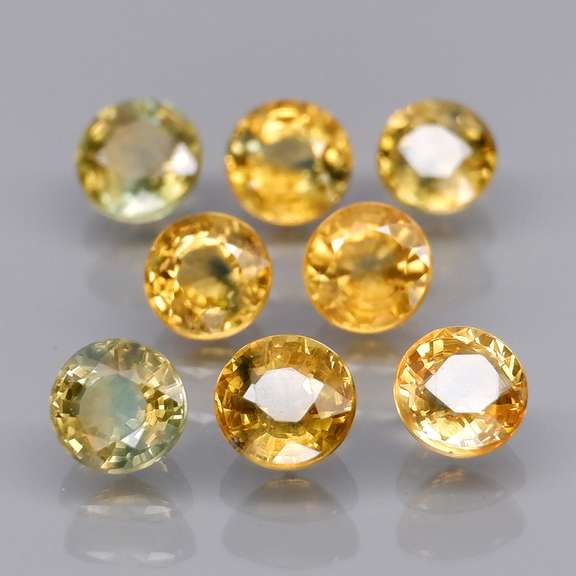 Glittering 3.65ct set of 8 multi-hue Songean Sapphires