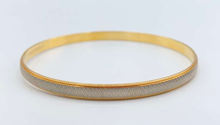 21kt Solid Yellow & White Gold Bangle Bracelet