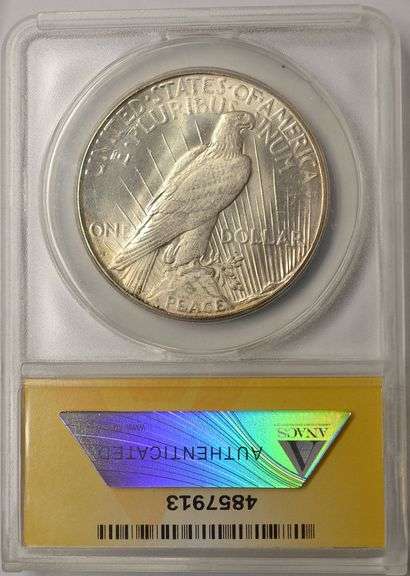 1925-S Peace Silver Dollar ANACS MS63