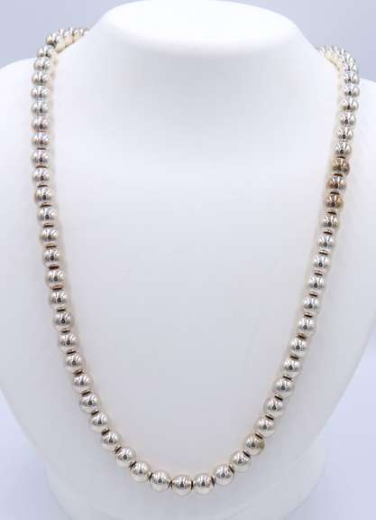925 Sterling Silver Beaded Necklace