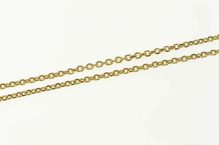 14K Yellow Gold 1.5mm Cable Chain Classic Simple Oval Link Necklace
