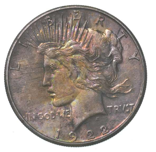 1922-S Peace Silver Dollar - Insane Color